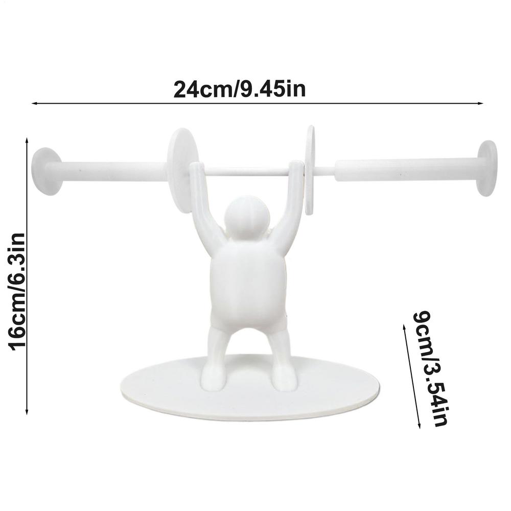 Creatieve Decoratieve Gewichtheffen Figuur Toiletpapierhouder 3D Printen van Rolpapier Beugel voor Badkamer Keuken
