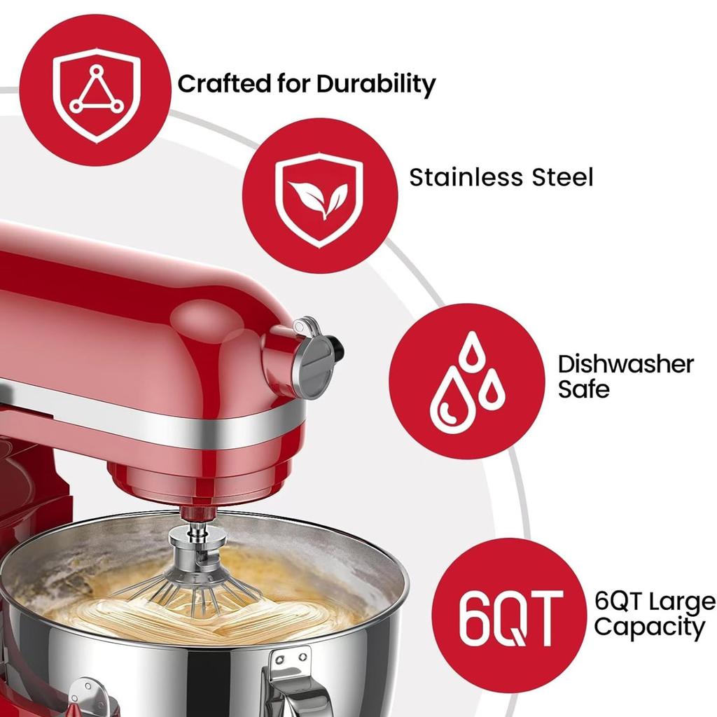 Stand Mixer Bowl Lid Mixer Bowl Mixer Accessory Mixer Bowl Cover Kitchen Mixer Attachments Suitable for 6QT Mixers