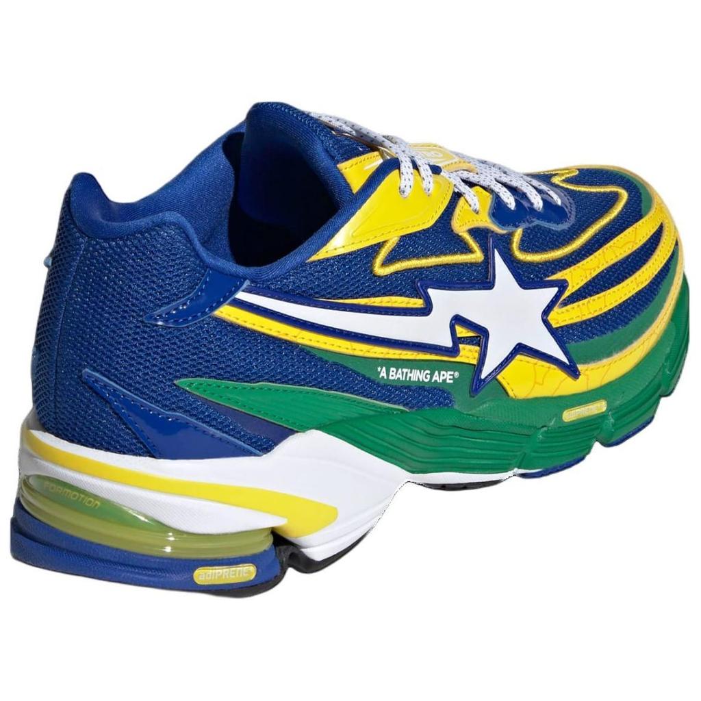 BAPE X Adidas Orketro Yellow Blue Green Unisex Sneakers Power-Blue JQ2398