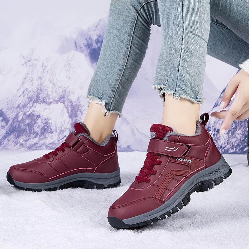 Winter Schneestiefel Damen Herren Schlupfschuhe Winterschuhe Wasserdicht Bequeme Stiefeletten Sneakers Plüsch Wanderschuhe Paar Schuhe