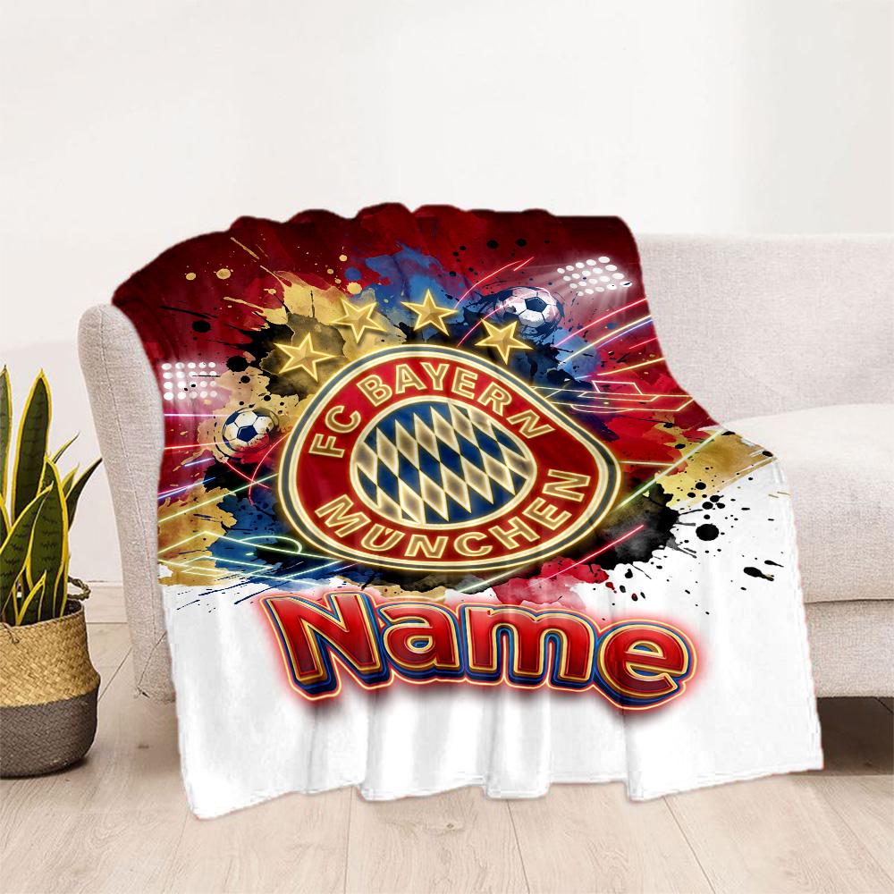 Bayern Munich Fan Gear Customize Your Name Blanket Lightweight Customizable Blanket Soft Warm Cozy for Chair Bed Couch Sofa for All Occasions