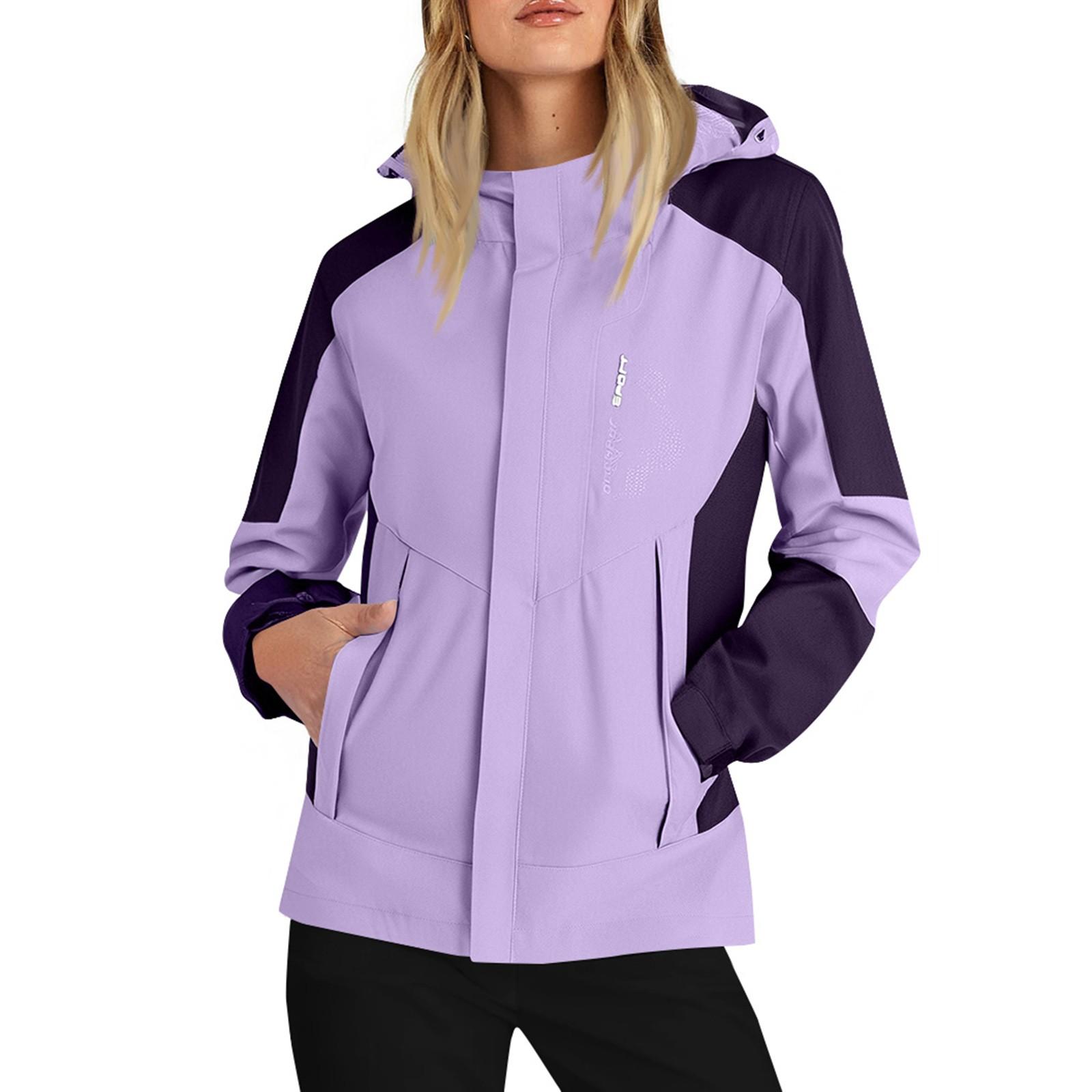 

Женская однотонная полосатая дождевик на открытом воздухе плюс водонепроницаемый плащ с капюшоном ветрозащитный XL