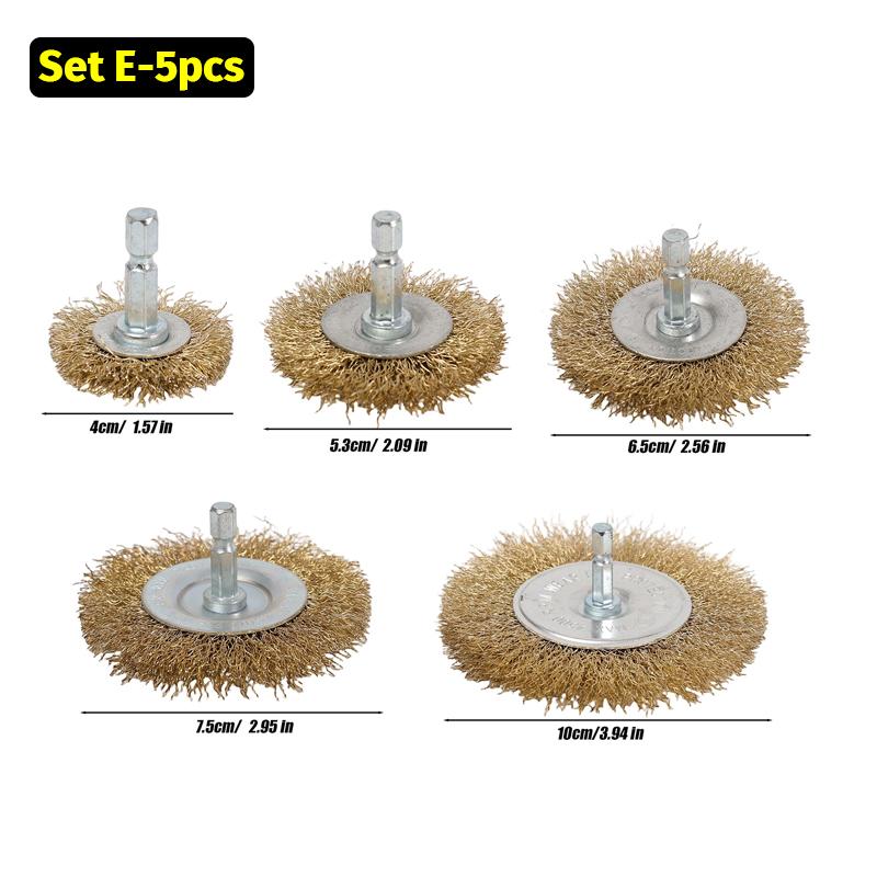 Hex Handle Electric Steel Wire Brush Stainless Steel Wire Brushes Silver Gold Rust Removal Polishing Wheel Brush Cleaning Tools