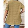 Women's Solid Color Off-shoulder Short-sleeved Zippered V-neck Loose T-shirt