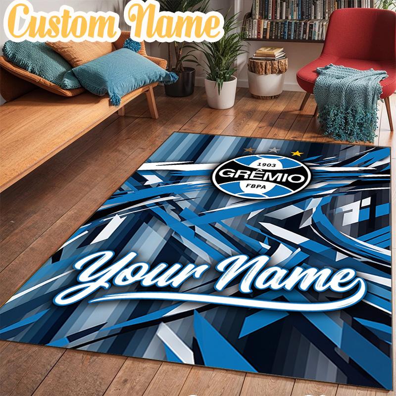 Custom Name Gremio Football Club Emblem Rug Office Rug Chair Mat Non Slip Carpet Rugs for Bedrooms Dining Room Living Room Home Decor Gifts