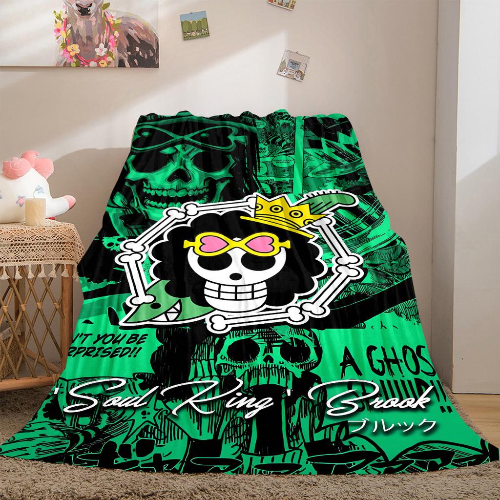 Zoro One Piece Print Blanket Warm Comfortable Flannel Cover For Bedrooms, Sofas, Beds, Chairs LXR166