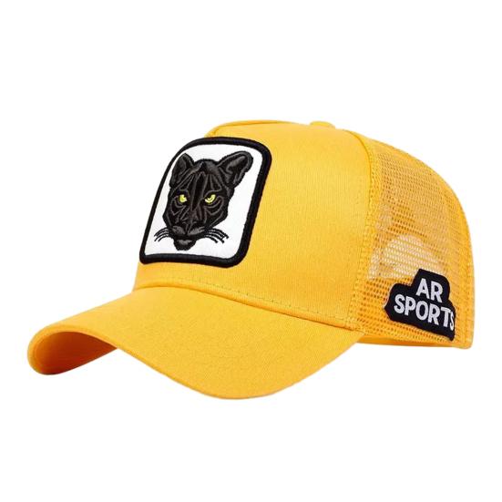 

Бейсболка Дышащая сетчатая вставка Удлиненный козырек Анималистичный принт Спорт жёлтый