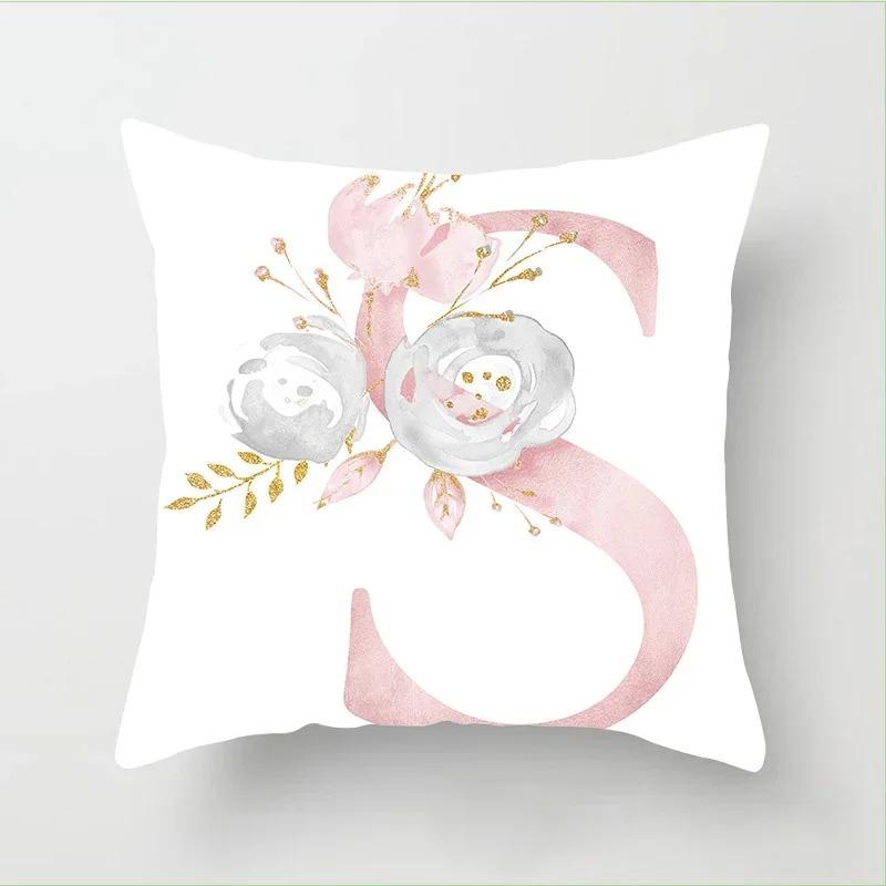 Pink Letter Printed Pillow Cover Pillow Cover Sofa Cushion Decorative Pillow Cover