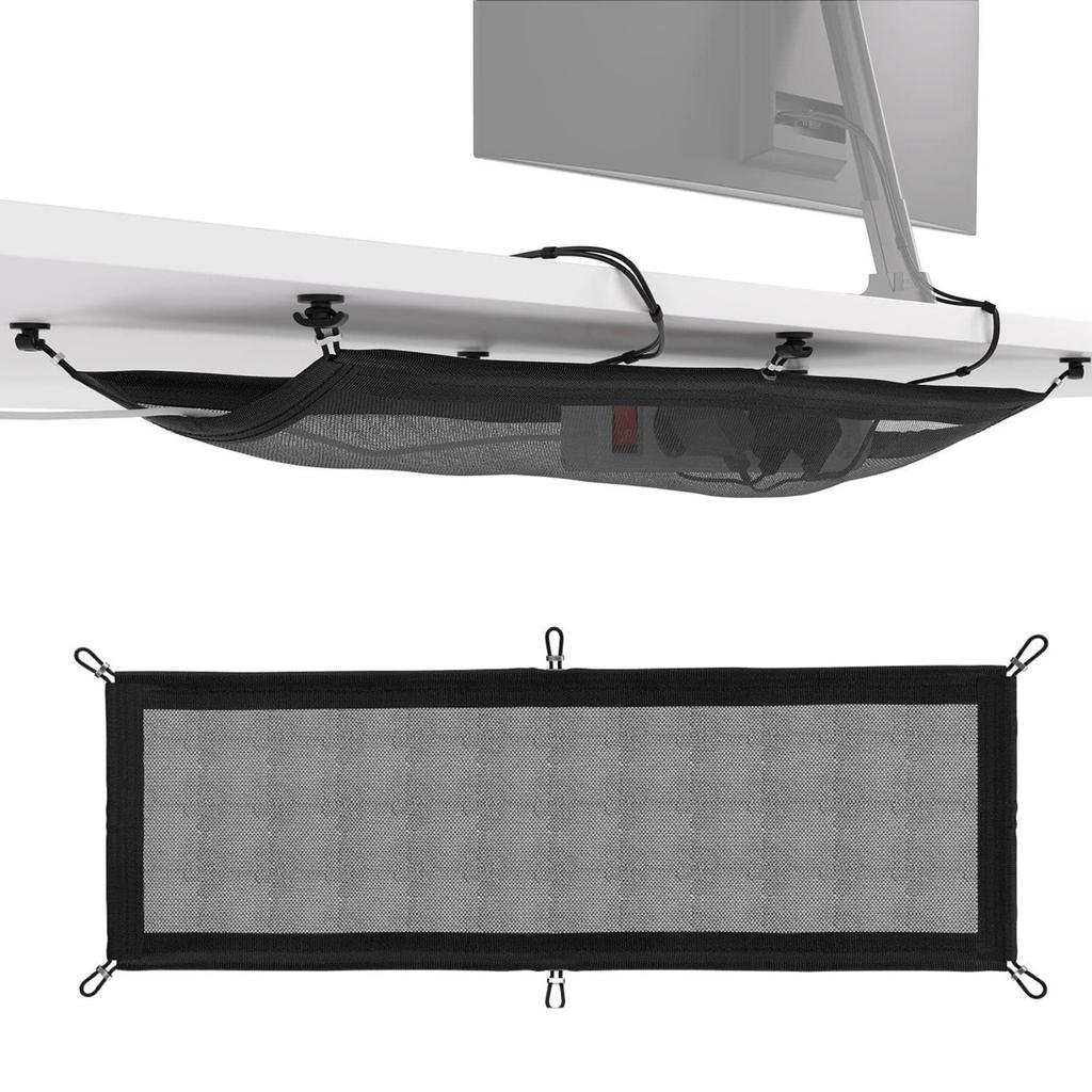 Praktyczny organizer siatkowy do zarządzania kablami pod biurkiem dla efektywnego przechowywania przewodów i bezpieczeństwa w domu lub biurze