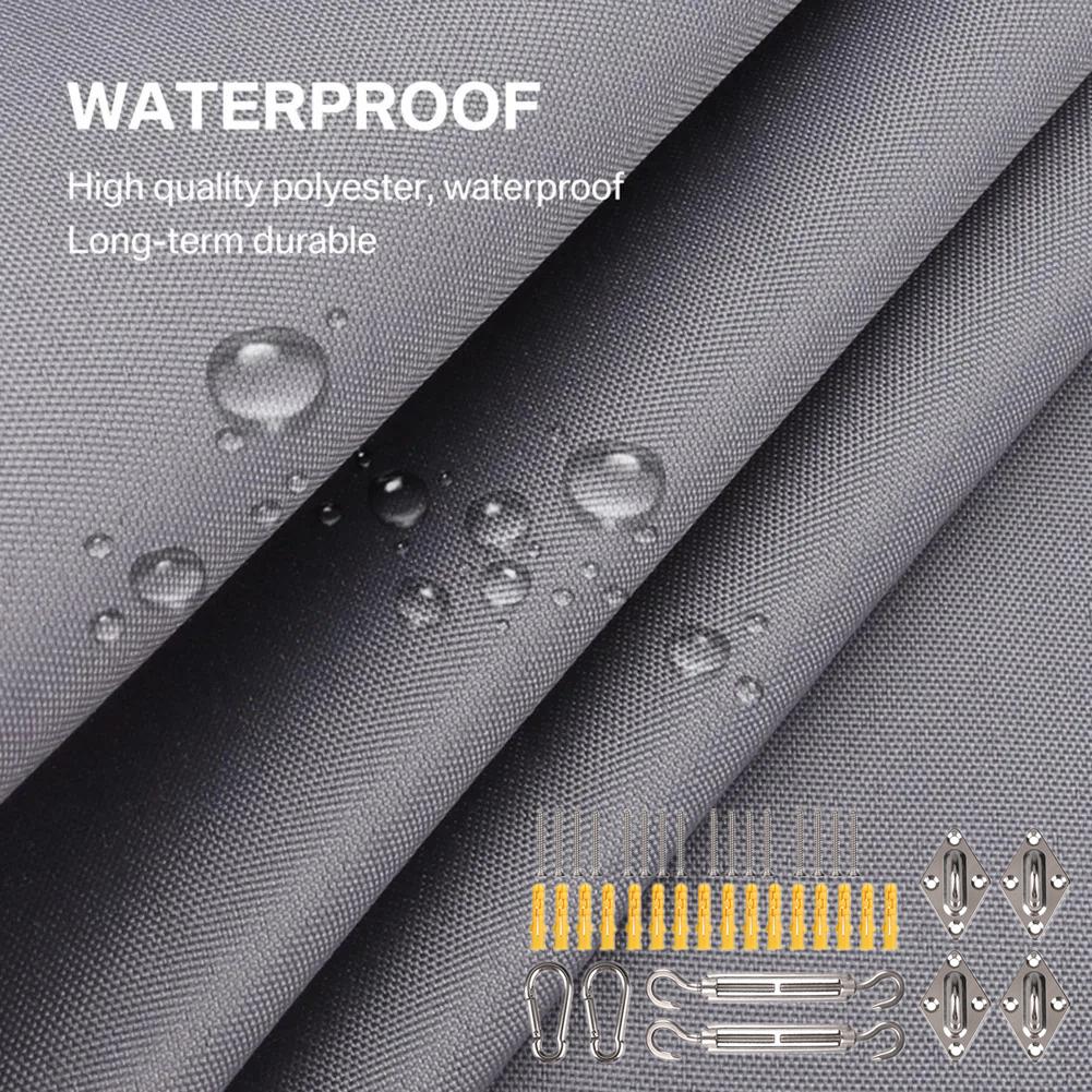 

Солнцезащитный парус изогнутый коммерческий уличный тент чехол прямоугольный треугольный сверхпрочный водонепроницаемый для заднего двора патио садовая палуба Square 3x3m серый