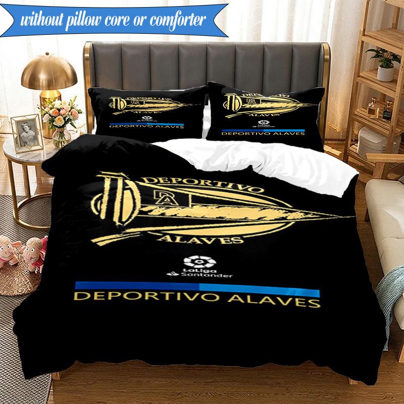 3PCS Deportivo FC Printed Soft Bedding Set,Including 1pc Duvet Cover And 2pcs Pillowcases Perfect for Bedroom, Dormitory, Fan Gift
