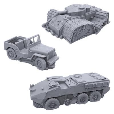 Kaputte Fahrzeuge Bundle, Tabletop 28mm Miniaturen Wargame Gelände Szenerie, 3D Druckbar und Bemalbar, EnderToys