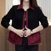 Damenmode Temperament Spleißen Langarmblusen - Frühling Herbst Lässig Locker Hemd-Stil Jacke Oberteile