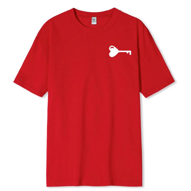 Lustige Herzschloss und Schlüssel passende Partnerhemden Hochzeits paar Valentinstagsgeschenk Valentinstag Liebe Unisex Erwachsene Baumwoll Tops
