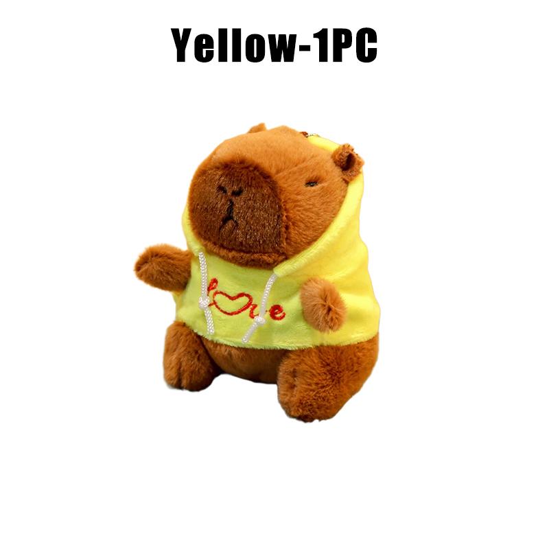 Capybara Hoodie Plush Toy Stuffed Animal Keychain Backpack Charm Matching Couple Gift for Children