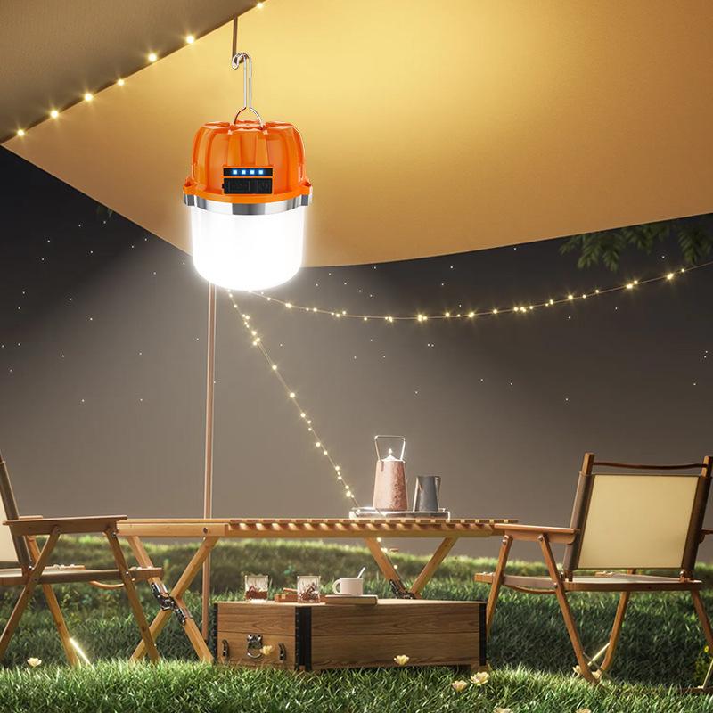 Rechargeable Multi-Functional Super Bright Camping Lantern with Long Battery Life for Emergency and Night Market Lighting