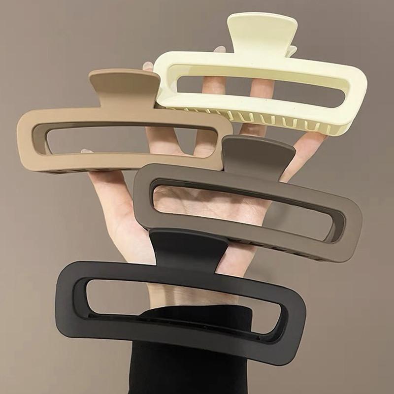 

13cm Simple Frosted Large Rectangular Hair Clip for Women Elegant Temperament Shark Clip Fashionable Girl Hair Clamp