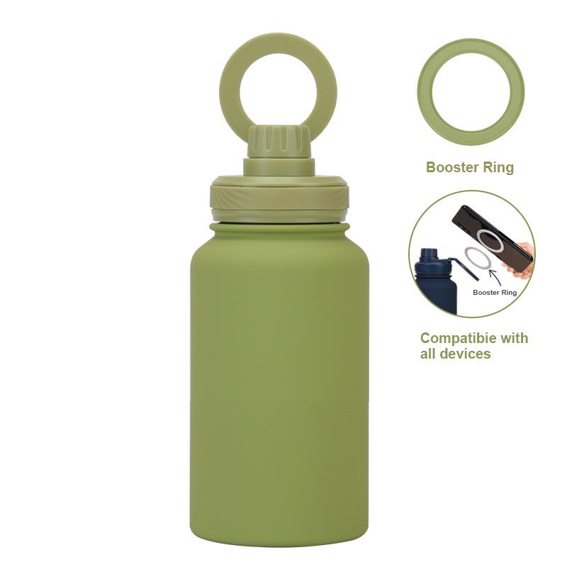 Magnetischer Halter Wasserflasche: 650ML Isolierte Edelstahl-Sportflasche mit weiter Öffnung für den Außenbereich