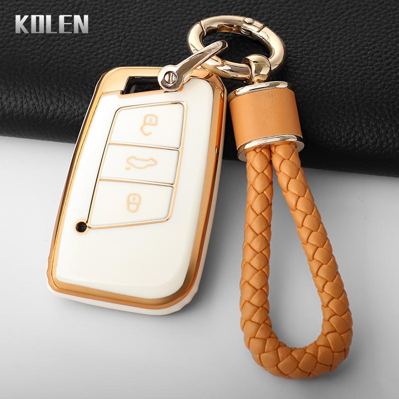 Tpu Car Key Case Cover Shell Fob For Vw Volkseagen Passat B8 Magotan For Skoda Superb A7 Kodiaq Seat Key Protector Accessories