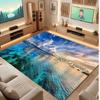 Octopus Sea Life Theme Crystal Velvet Floor Rug Personalized Custom Name Text Warm Carpet Home Decoration