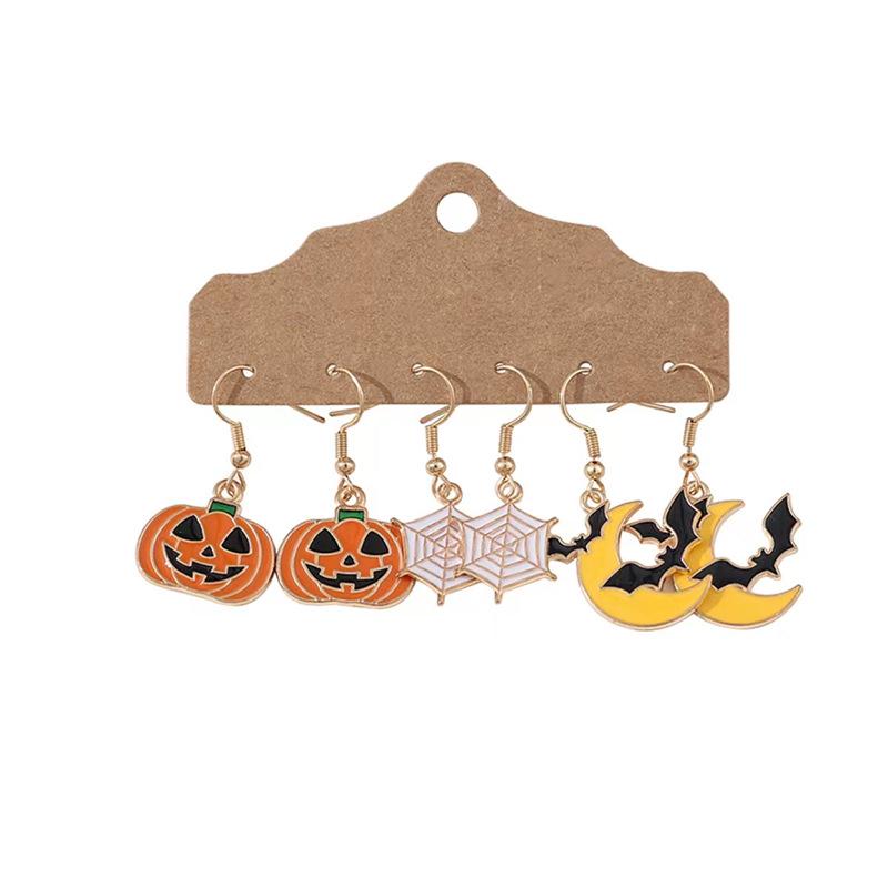 European-American Holiday Drip Oil Earrings Set: Christmas & Halloween Designs