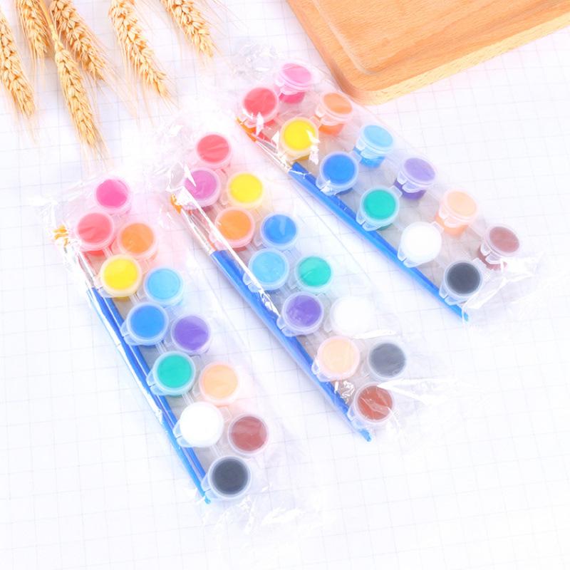 Kids DIY Acrylic Paint Set: 12 Colors, 3ml each for Paper, Umbrella, Wood Chips. 3ml 12 Colors
