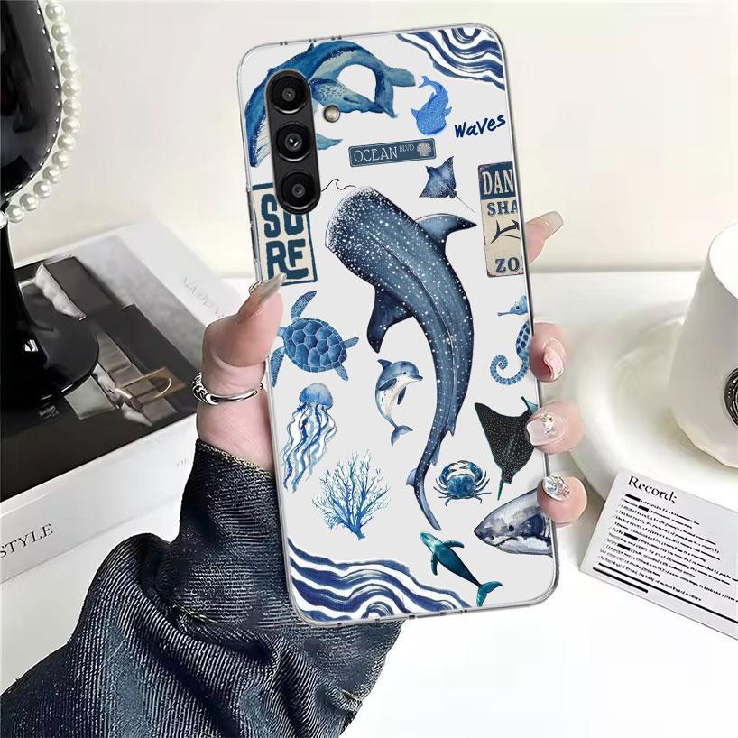 

Чехол для телефона Морская звезда, Морская черепаха, Акула для Samsung Galaxy A13 A14 A15 A16 A17 A53 A54 A55 A56 A57 A33 A34 A35 A36 A37 A23 A2 Samsung A13