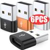 6A USB zu Typ C OTG Adapter USB-C Stecker zu Typ-C Buchse Ladekonverter für Samsung S24 Xiaomi MacBook Datenübertragungsadapter