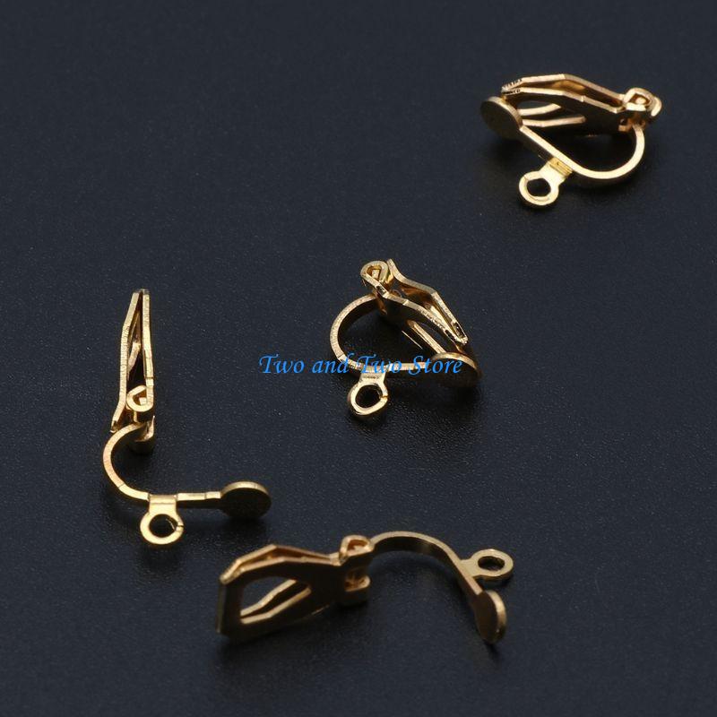 HX6F 20Pcs Clip on Jewelry Findings Replacements for DIY Earring Turn Any Studs
