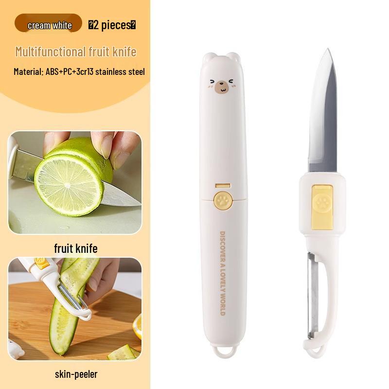 Portable Two-in-One Folding Fruit Knife & Peeler for Dorms, Students, and Home Use
