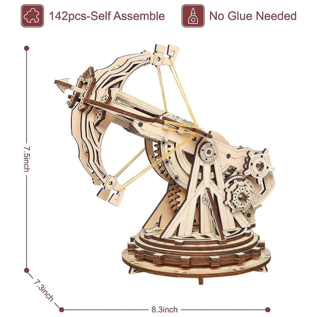 3D Wooden Puzzles Catapult Kit for Adults, DIY Catapult Mechanical Wooden Model Kits Toys To Build for Adult, Cool Birthday Gift Choice
