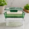 Odor Proof Storage Box Crisper Box, with Mesh Drain Strainer, Tofu Whey Greek Yogurt Maker Separation Food Container, for Fresh Fruit Vegetable