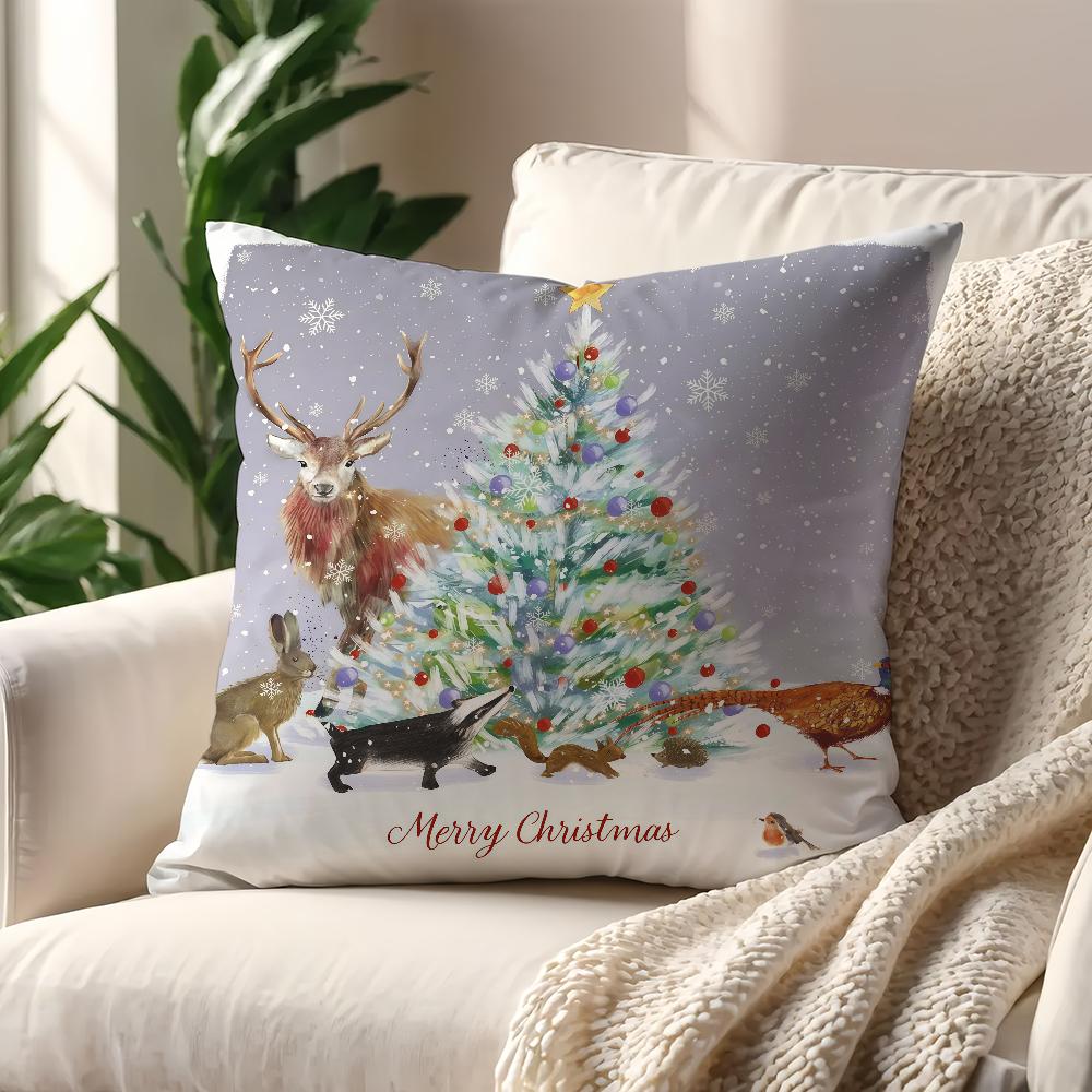Christmas Animals Snow Cushion Cover Best Home Office Coffee Pillow Sofa Printing Decoration Room Shop Car Nordic Simplicity Hit