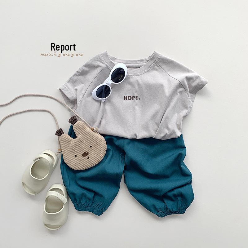 Summer Korean-Japanese Style Baby Retro Short-Sleeved T-Shirt