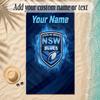 Beach TowelNSW Blues Logo Custom Name Text Personalized Soft Towel for Beach Pool Indoor Home Decor Gift