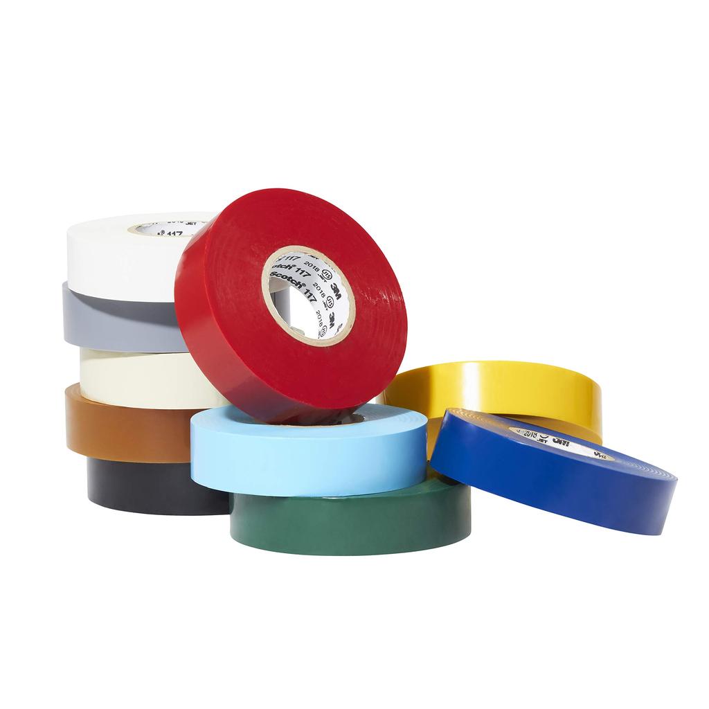 3M Scotch Electrical Insulating Vinyl Tape 19mm X 117, Black, 20m, 10-Pack