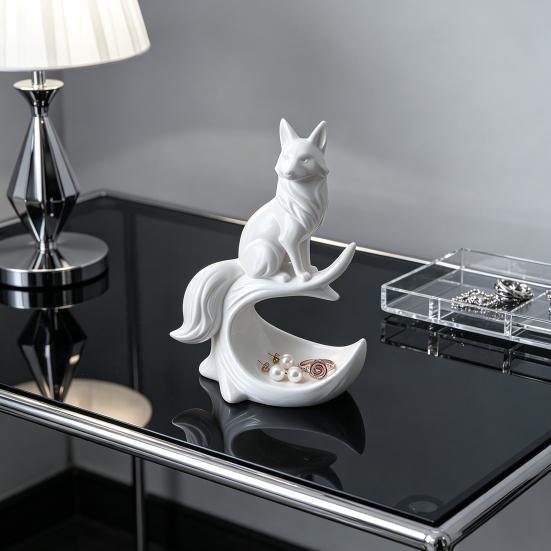 Decorative Storage Dish for Rings 3D Printed Fox Jewelry Tray, Ring Holder and Key Vanities Unique Gift Women Entryways, Fox-Shaped Tray Rings,
