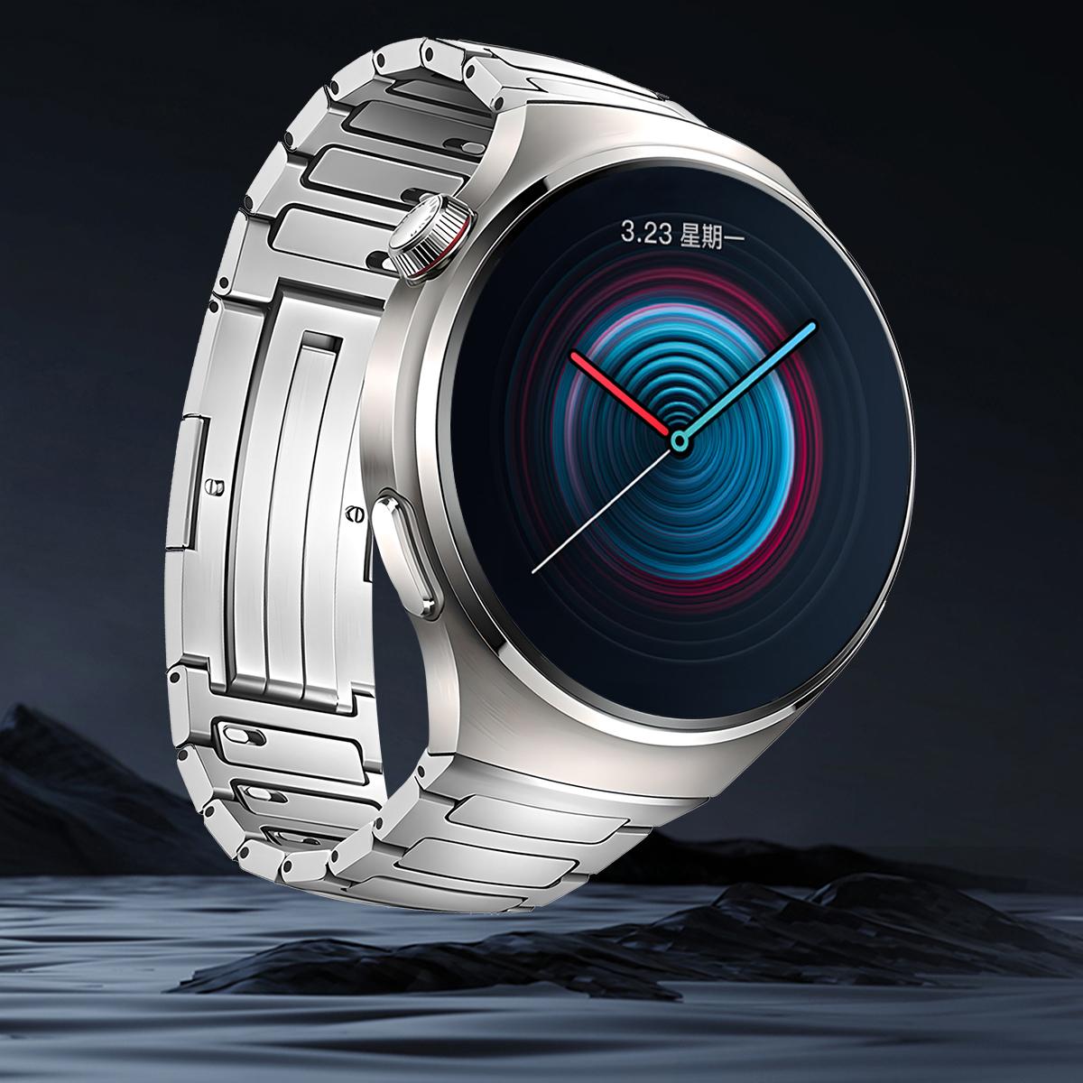 

Original No Gaps Luxury Titanium Alloy Strap For Huawei Watch 4 Pro Metal Bracelet For Huawei Watch 4 Pro Business Band Correa Huawei Watch 4 Pro срібний