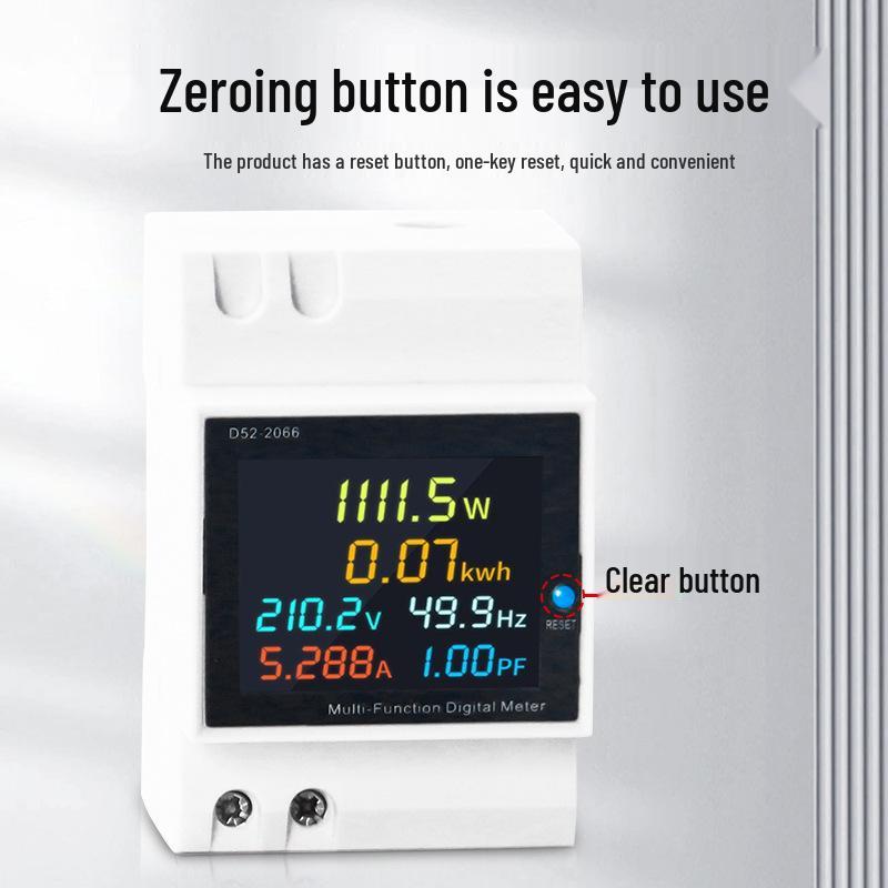 Digital Display Multimeter Single-Phase Smart Voltage Current Power DIN Rail Meter