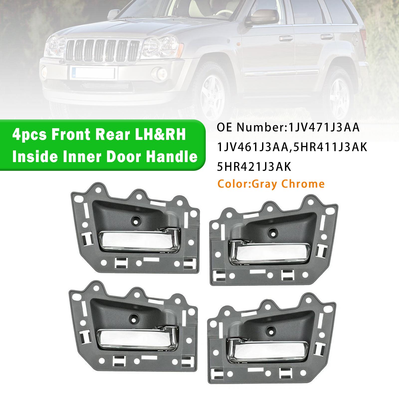 4 шт. Внутренняя ручка двери хром для Jeep Grand Cherokee 2005-2011 (передняя, задняя, внутренняя)