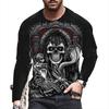Autumn Winter Men's Christmas Pullover Long Sleeve Top Loose Fit Spring Skeleton Youth Men Round Neck Casual T-shirt