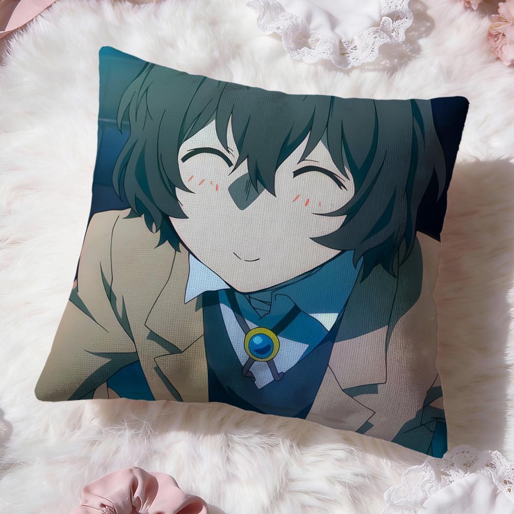 b-Bungo Stray Dogss Cushion Cover Premium Comfort Reversible Pillow Cove -Two in One Design for Any Room & Car Interior