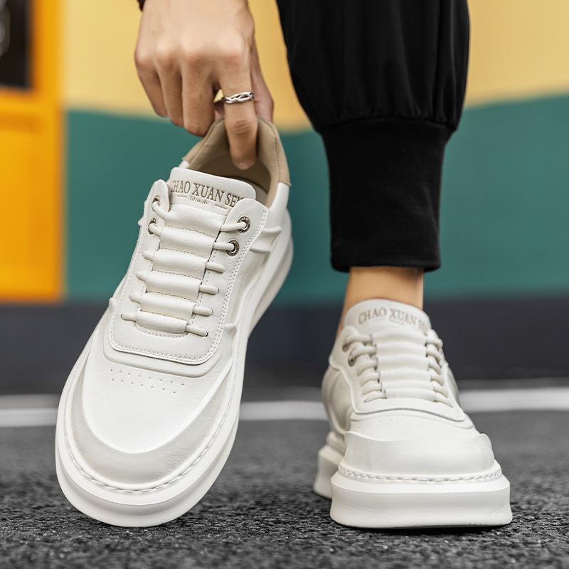Men's Shoes Autumn New Casual Little White Board Shoes Trend Versatile Microfiber Men's Leather Shoes Daily Casual Sports Shoes