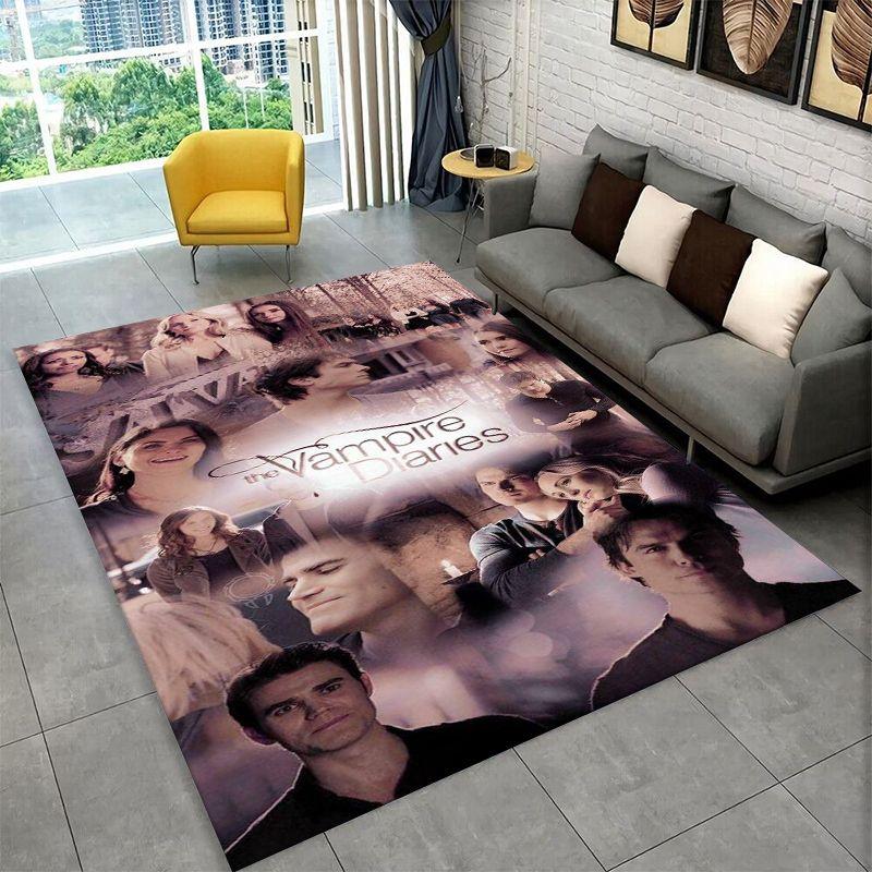 Tappeto The Vampire Diaries Damon Salvatore per Camera da Letto Soggiorno Divano Sala Giochi Zerbino Decorazione Casa, Tappeto Area Bambini Antiscivolo