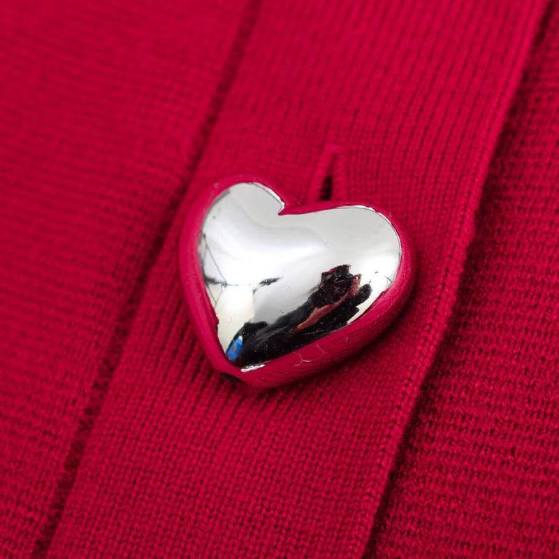 Kaslead New Women clothes Western Style Fashion Heart Button Puffy Long sleeve Knitted Outerwear 5536032