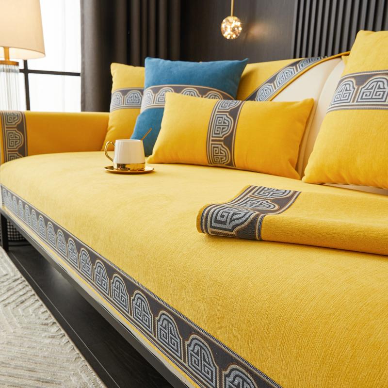 Pernă de canapea clasică chinezească din chenille, anti-alunecare, prosop de canapea de înaltă calitate, huse de canapea brodate pentru husă de fotoliu de sufragerie