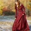 Medieval Retro Long-Sleeved Women's Dress: Party Costume for Stage Performance