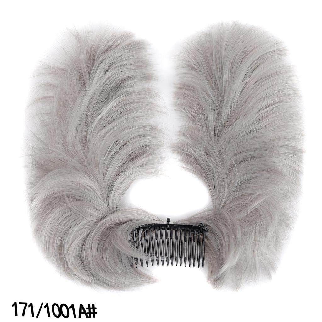 DIY Women Synthetic Hairpieces Messy Buns Comb Clip in Updo Scrunchies Faux Bun Chignon Multiple Hairstyles Easily