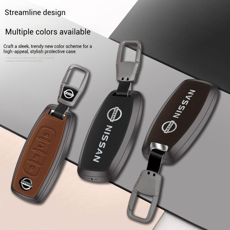 Car Zinc Alloy Key Case Key Bag Car Metal Key Shell For Nissan X-Trail Tiida Teana Juke Leaf Micra Almera Qashqai Sentra Serena