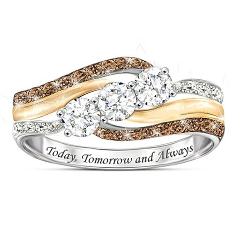 Buy 1Pc Silver White Topaz Ring Citrine Ring Today Tomorrow And Always ...